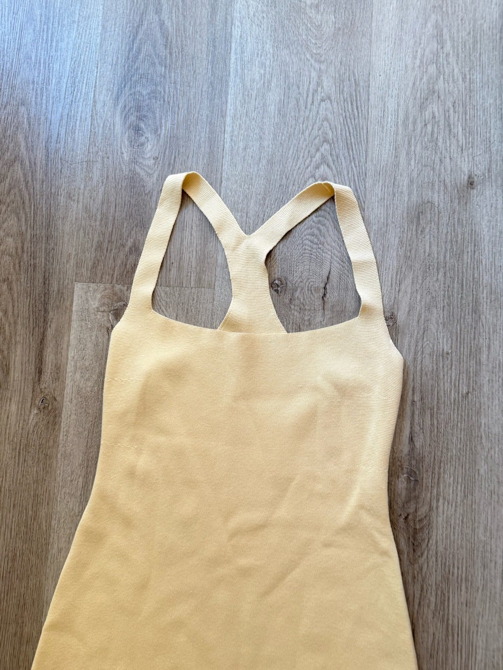 cult gaia coletta butter yellow knit fitted midi dress size large - Picture 7 of 9